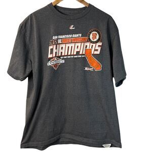 Authentic Majestic Giants Men's Gray 2012 Tee Shirt Size XL